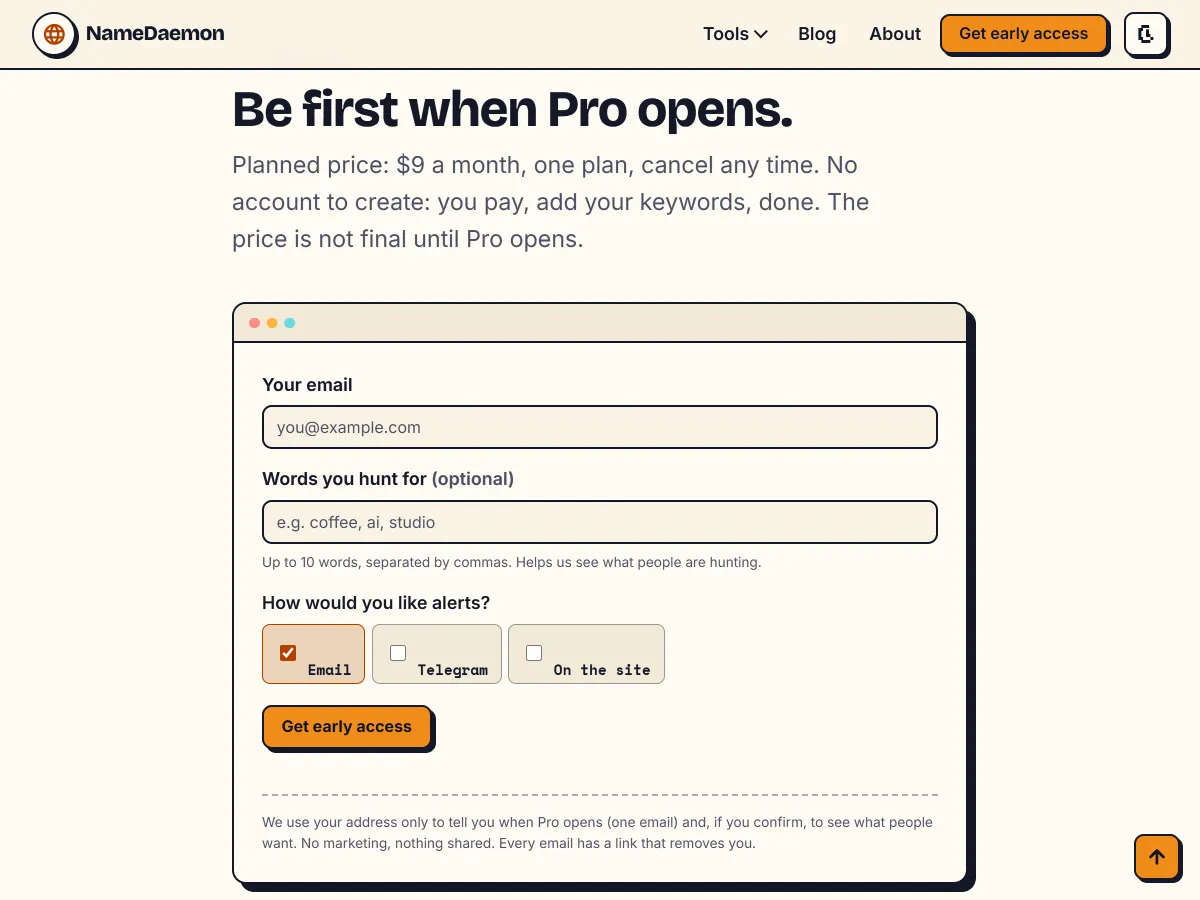 NameDaemon: Find .com Names From the Browser or the Command Line screenshot 4