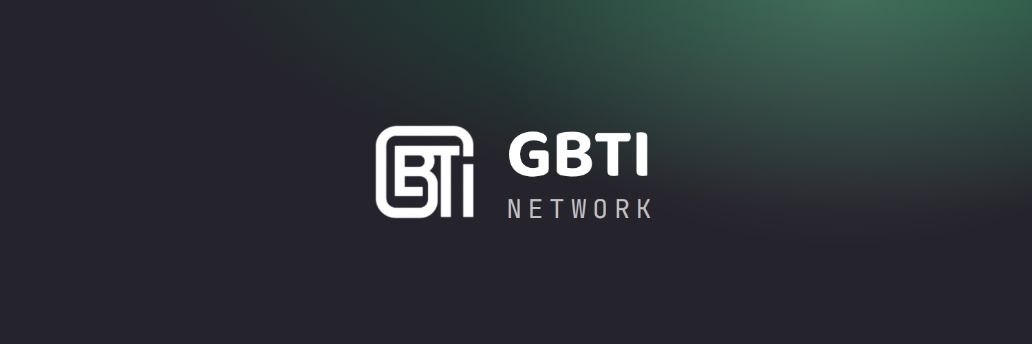 GBTI X cover, ink, green glow, centered lockup