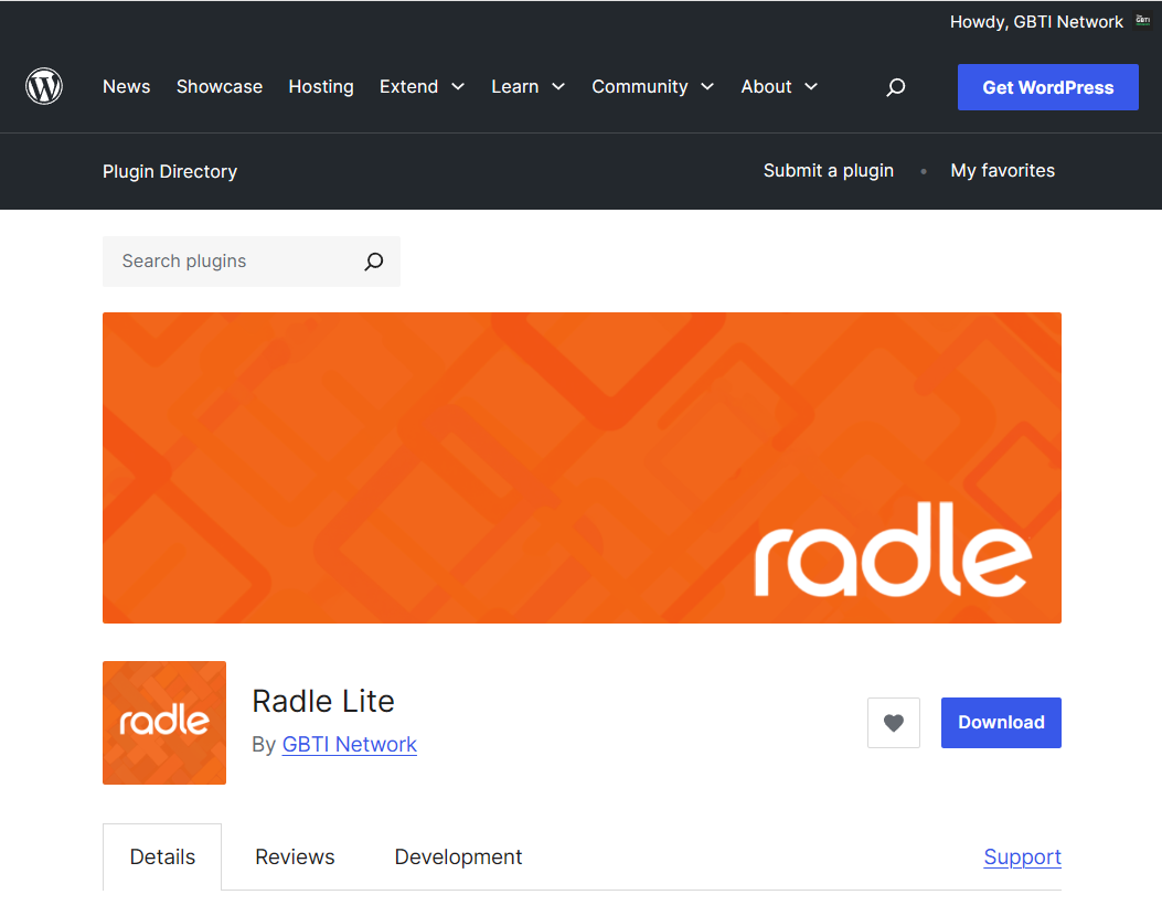 Radle Lite is now on the WordPress plugin directory